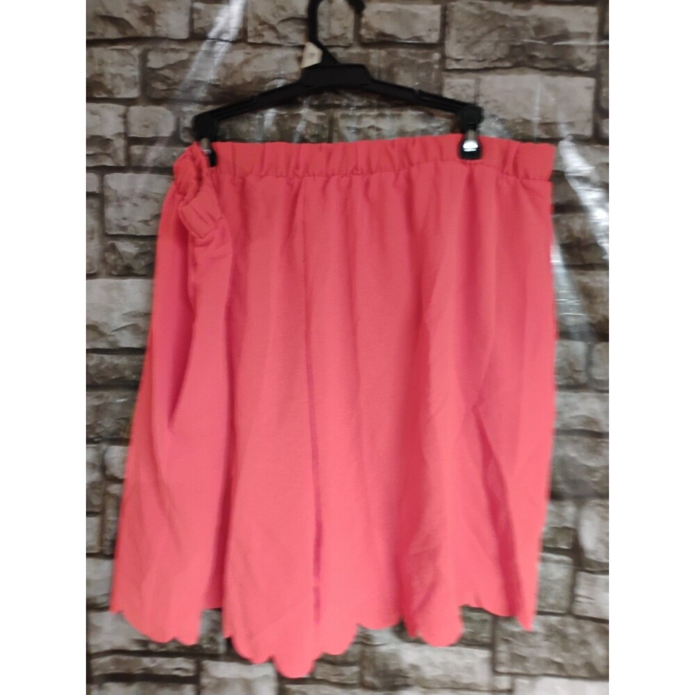 Cotton Bleu Women's Scalloped Air Flow Shorts W/Side Pockets Orange 3X